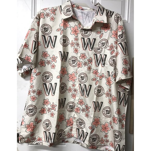 Washington Nationals SGA Shirt Size XXL Cherry Blossom Hawaiian Giveaway MLB - Picture 1 of 4